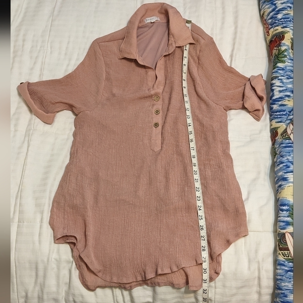 Apricot collared 2 layer dusty pink top size 14. - Picture 6 of 10